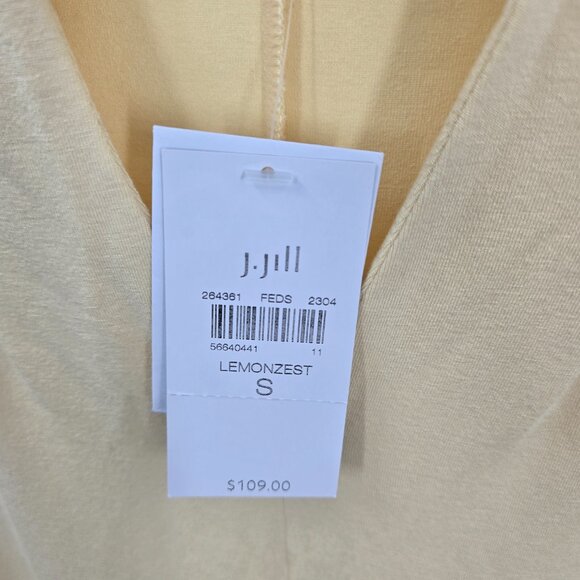 J. Jill Butter Yellow Lemonzest Rayon Big Pocket Collar V-Neck Midi Dress Small - Picture 10 of 16